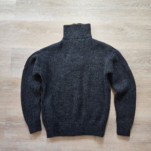 MacKenzie Men’s Hunter Wool Sweater – 100% Wool Quarter Zip Charcoal Medium NWT - Picture 9 of 17